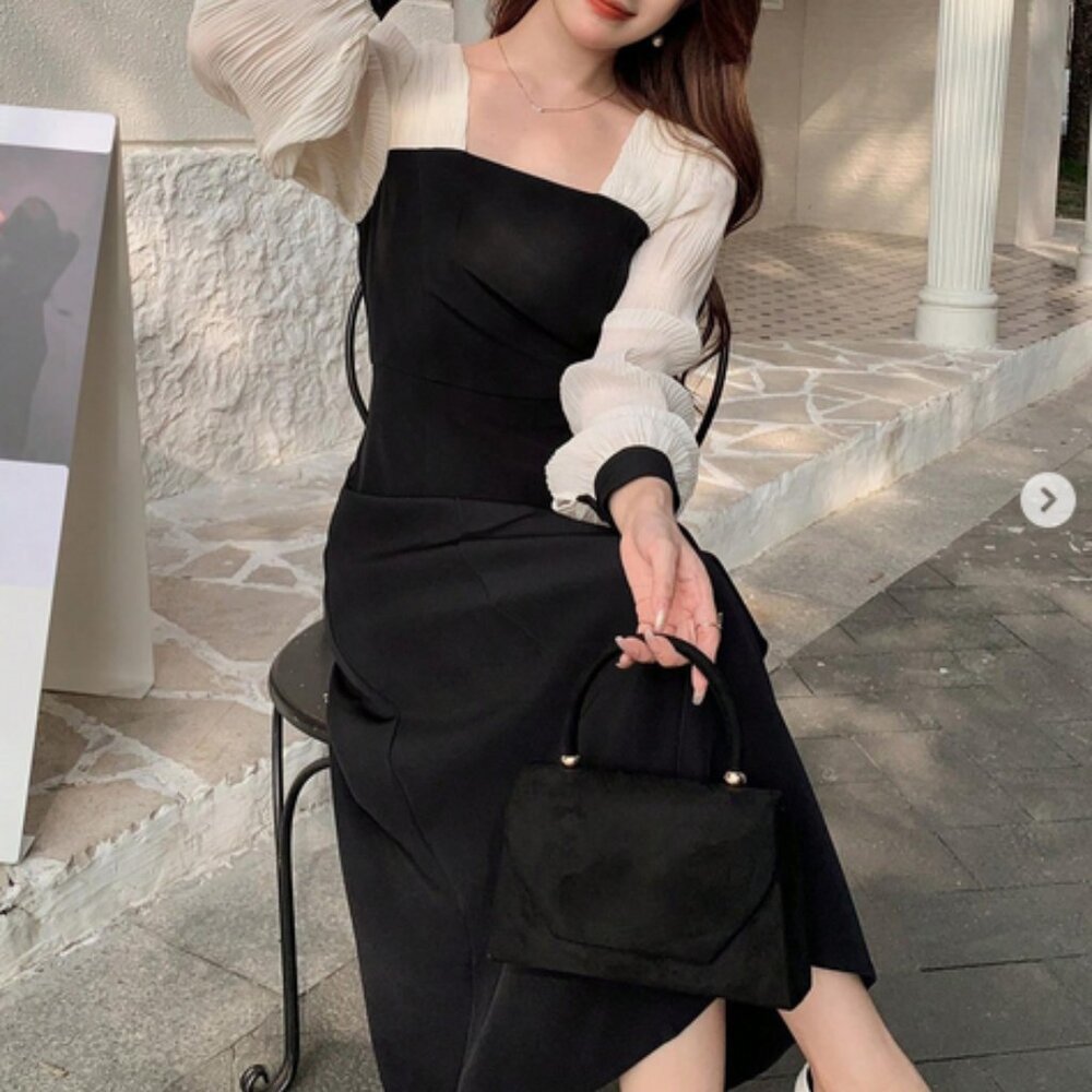 Long Sleeve Elegant Midi Dress